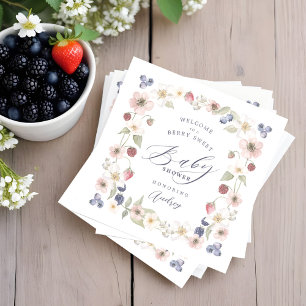 Berry Sweet Baby shower Wilde bessen & bloemen Servet