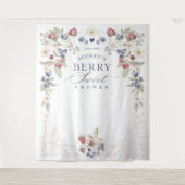 Berry Sweet Baby shower Wilde bessen & bloemen Wandkleed (Voorkant)