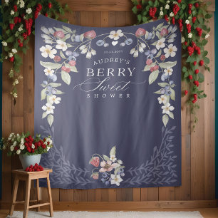 Berry Sweet Baby shower Wilde bessen & bloemen Wandkleed