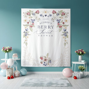 Berry Sweet Baby shower Wilde bessen & bloemen Wandkleed