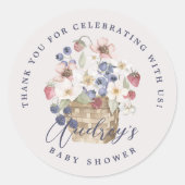 Berry Sweet Baby shower Wilde bessen Dank u Ronde Sticker (Voorkant)