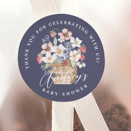 Berry Sweet Baby shower Wilde bessen Dank u Ronde Sticker