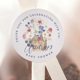 Berry Sweet Baby shower Wilde bessen Dank u Ronde Sticker