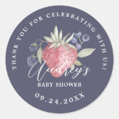 Berry Sweet Baby shower Wilde bessen Dank u Ronde Sticker (Voorkant)