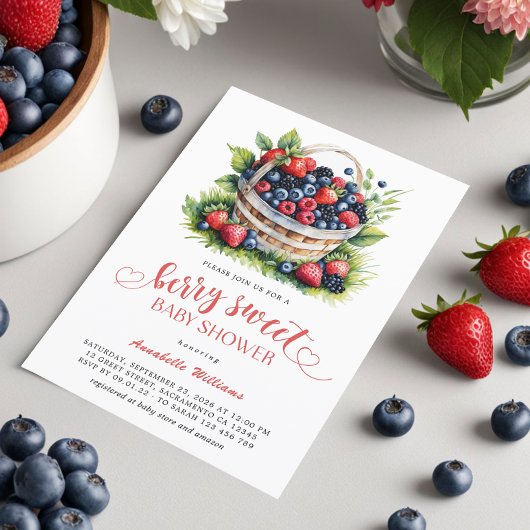 Berry Sweet Baby shower Wilde bessen Kaart