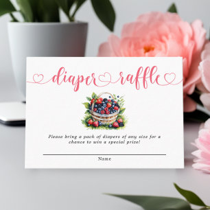 Berry Sweet Baby shower Wilde bessen Luier Raffle Informatiekaartje