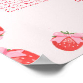 Berry Sweet Baby shower Zitplaatskaart Poster (Hoek)