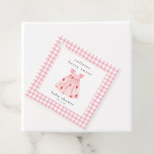 Berry Sweet Baby Strawberry Coquette Bow Bedankjes Labels (In situ)