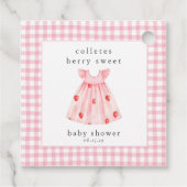 Berry Sweet Baby Strawberry Coquette Bow Bedankjes Labels (Achterkant)