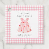 Berry Sweet Baby Strawberry Coquette Bow Bedankjes Labels (Voorkant)