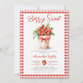 Berry Sweet Berries Art Garden Gingham Baby Shower Kaart (Voorkant)