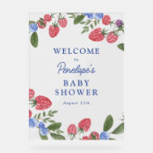 Berry Sweet Berries Baby shower Welkomstbord Acryl Bord (Voorkant)