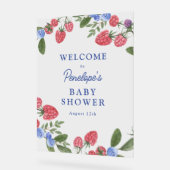 Berry Sweet Berries Baby shower Welkomstbord Acryl Bord (Hoek)