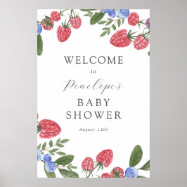 Berry Sweet Berries Baby shower Welkomstbord Poster