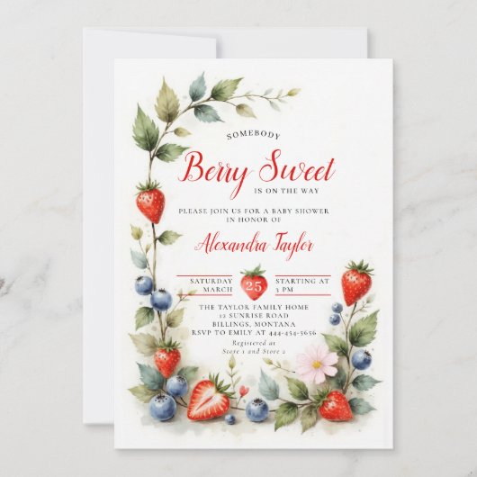 Berry Sweet Berries Garden Neutral Baby Shower Kaart (Voorkant)