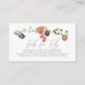 Berry Sweet Berries Meisje Baby shower Boek Aanvra Informatiekaartje (Voorkant)