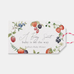 Berry Sweet Berries Meisje Baby shower Cadeaulabel
