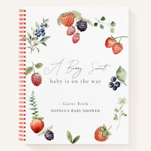 Berry Sweet Berries Meisje Baby shower Notitieboek (Voorkant)