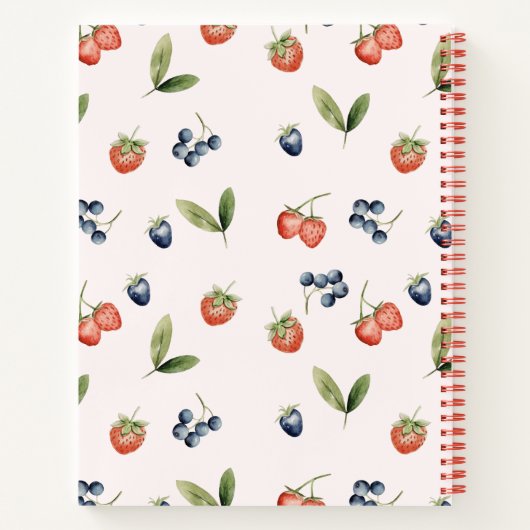 Berry Sweet Berries Meisje Baby shower Notitieboek (Achterkant)