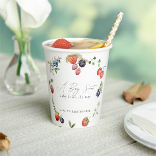 Berry Sweet Berries Meisje Baby shower Papieren Bekers