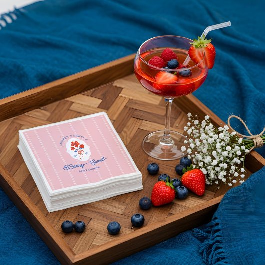 Berry Sweet Berries Monogram Baby shower Servet