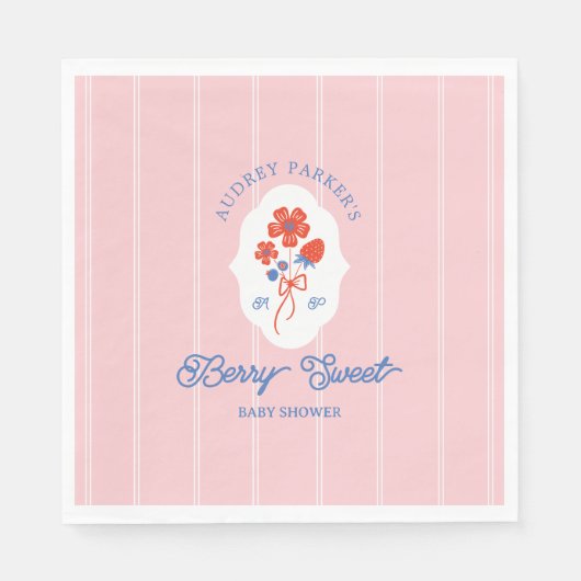 Berry Sweet Berries Monogram Baby shower Servet (Voorkant)