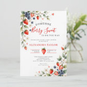 Berry Sweet Berries Vines Garden Baby Shower Kaart (Staand voorkant)