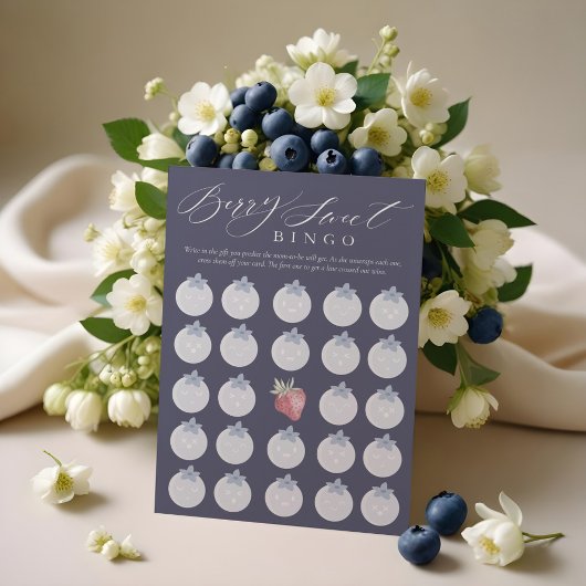 Berry Sweet Bingo Baby shower Game Kaart