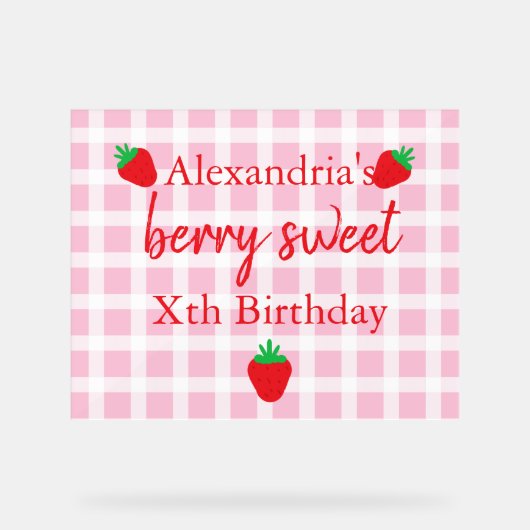 Berry Sweet Birthday Acryl Bord (Voorkant)