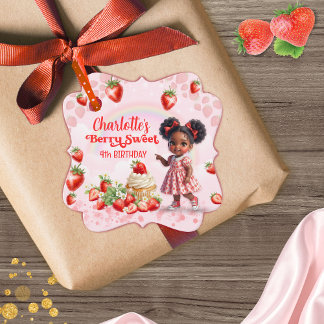 Berry Sweet Birthday - Afro Baby Berry Bedankjes Labels