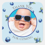 Berry Sweet Birthday Bedankt voor de foto Vierkante Sticker (Voorkant)