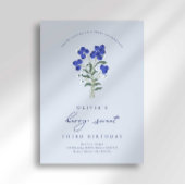 Berry Sweet Birthday Blueberry-uitnodiging Kaart