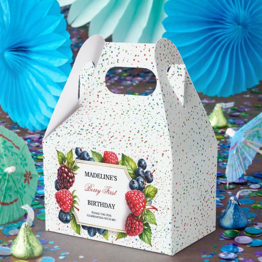 Berry Sweet Birthday Favor Box Strawberry Theme Bedankdoosjes (Feest)