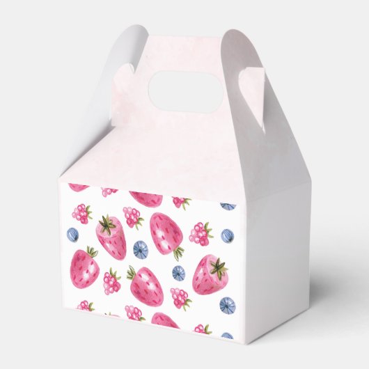 Berry Sweet Birthday Favor Box Strawberry Theme Bedankdoosjes (Achterkant)