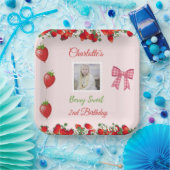 Berry Sweet Birthday Foto Papieren Bordje (Feest)
