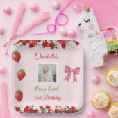 Berry Sweet Birthday Foto Papieren Bordje (Feest)