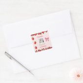 Berry Sweet Birthday Foto Vierkante Sticker (Envelop)