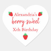 Berry Sweet Birthday Hart Sticker (Voorkant)