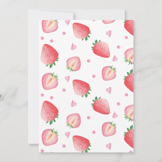 Berry Sweet Birthday Invitation Strawberry Theme Kaart (Achterkant)