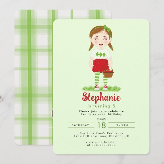 Berry Sweet Birthday Kaart (Voorkant / Achterkant)