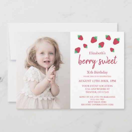 Berry Sweet Birthday Kaart (Voorkant)