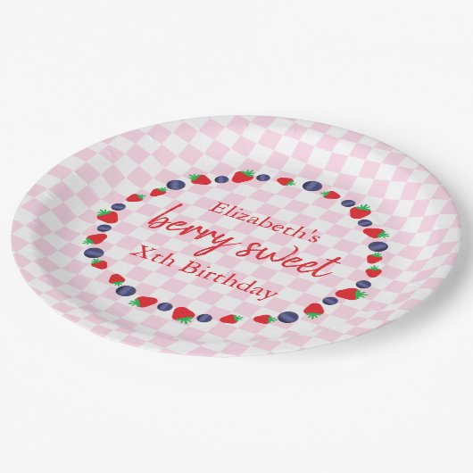 Berry Sweet Birthday Papieren Bordje (Gekanteld)