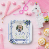 Berry Sweet Birthday Photo Paper Plates Papieren Bordje (Feest)