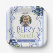 Berry Sweet Birthday Photo Paper Plates Papieren Bordje (Voorkant)
