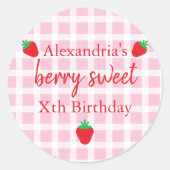 Berry Sweet Birthday Ronde Sticker (Voorkant)