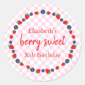 Berry Sweet Birthday Ronde Sticker (Voorkant)