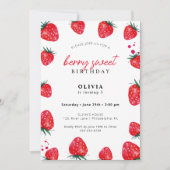 Berry Sweet Birthday Spring Summer Invitation Kaart (Voorkant)