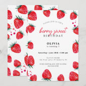 Berry Sweet Birthday Spring Summer Invitation Kaart (Voorkant / Achterkant)