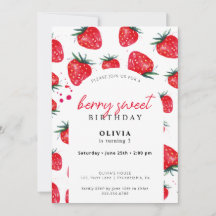 Berry Sweet Birthday Spring Summer Invitation