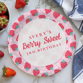 Berry Sweet Birthday Strawberry Daisy Papieren Bordje